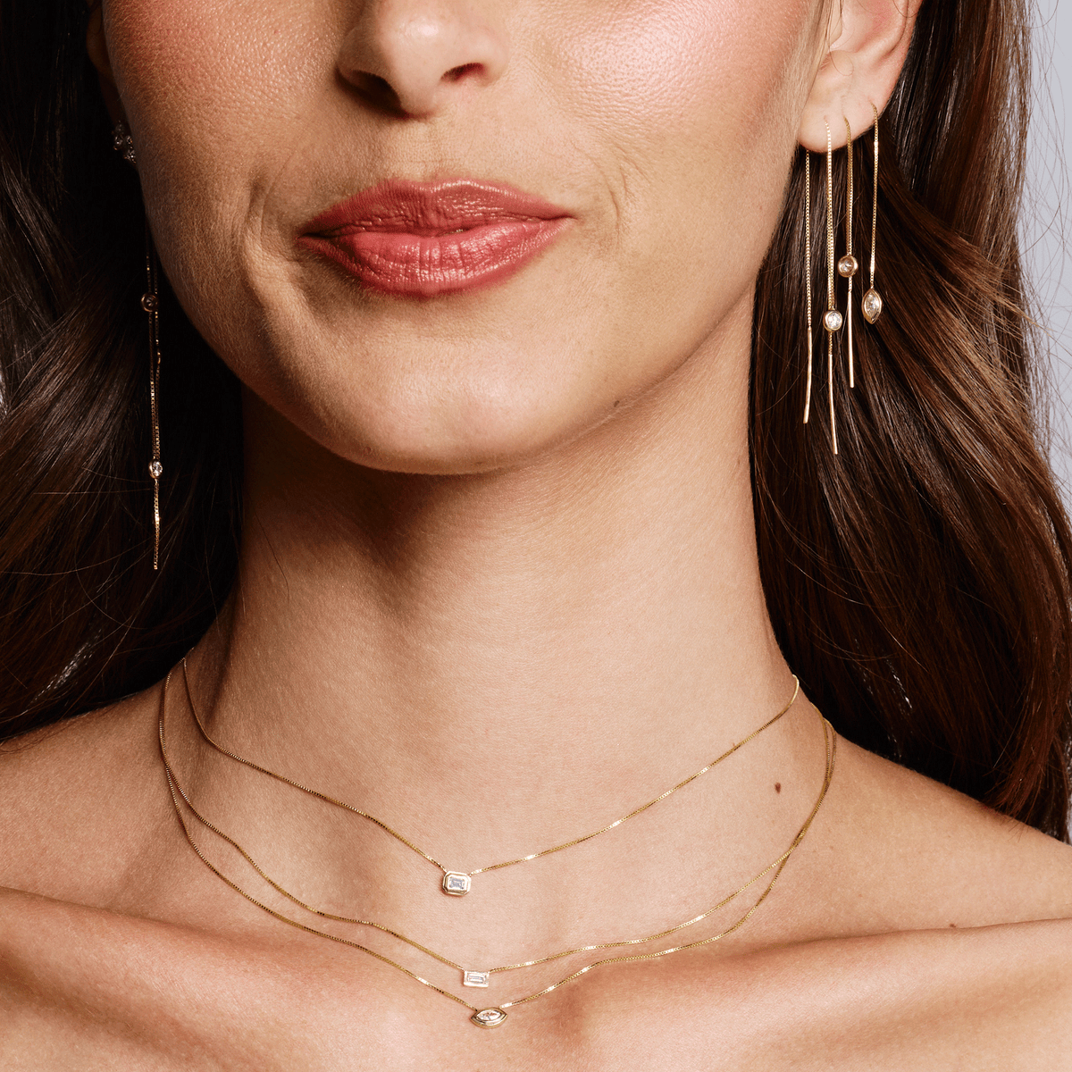 HORIZONTAL MARQUIS DIAMOND NECKLACE
