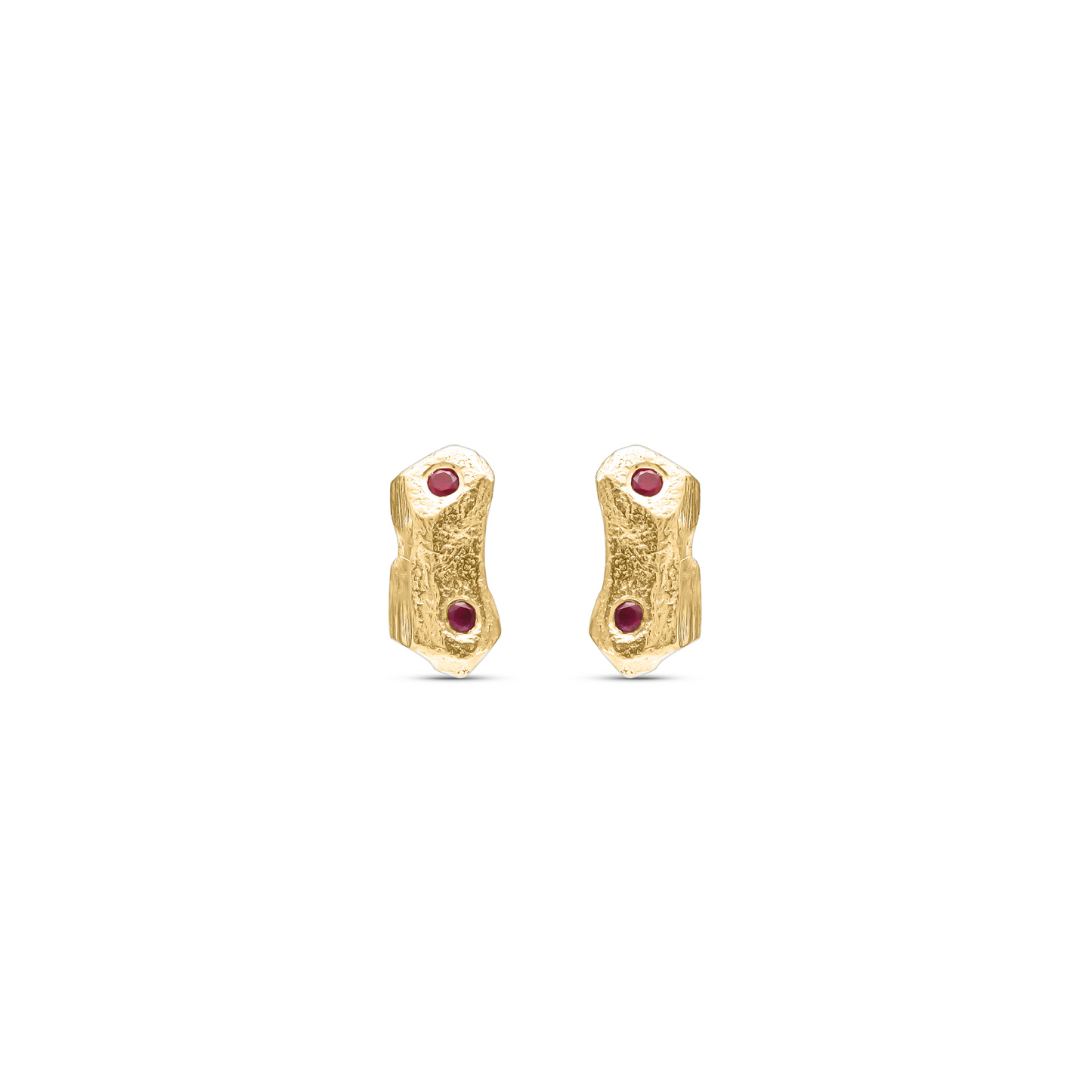 Moon rock stud no.4 with rubies
