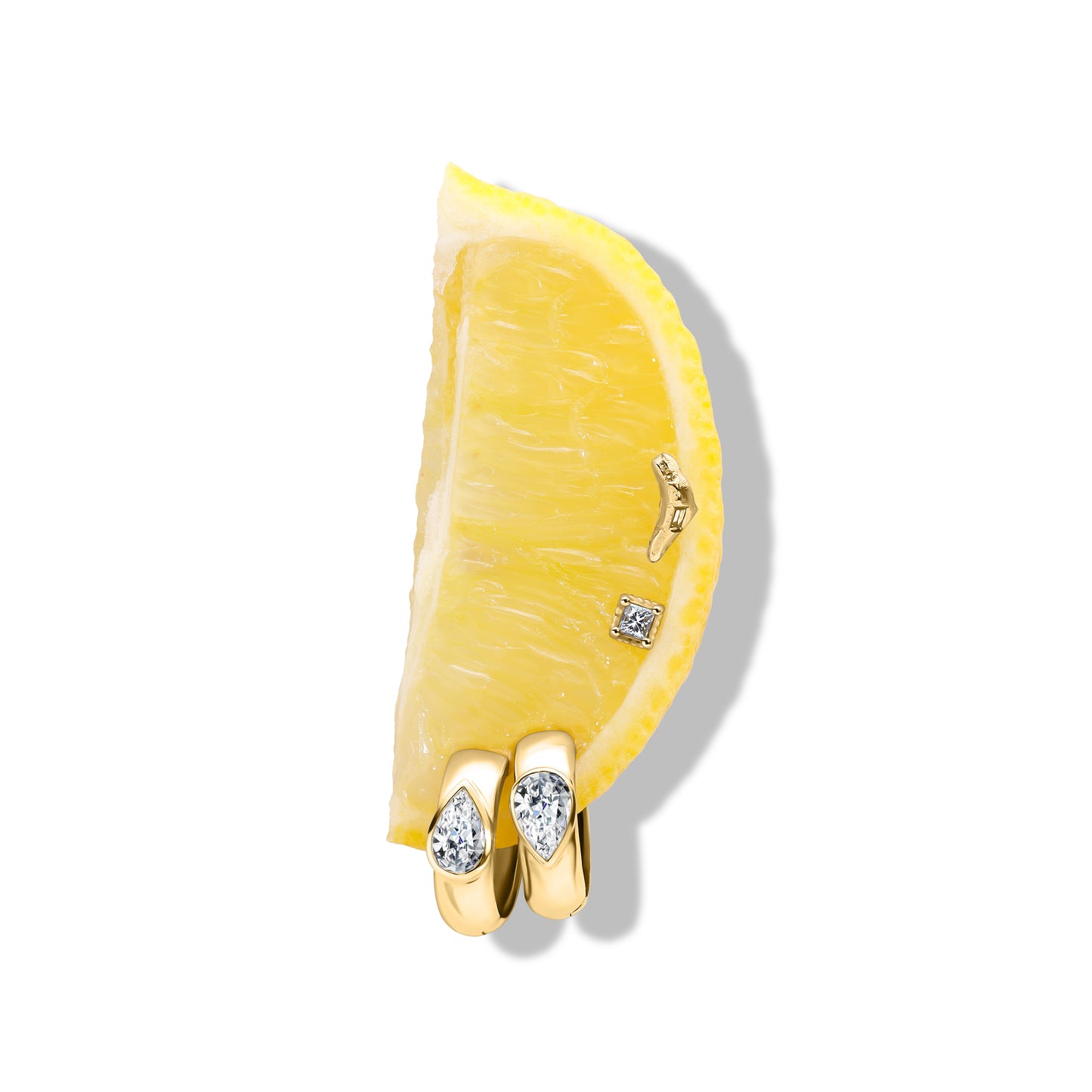 Tear Drop Diamonds hoops