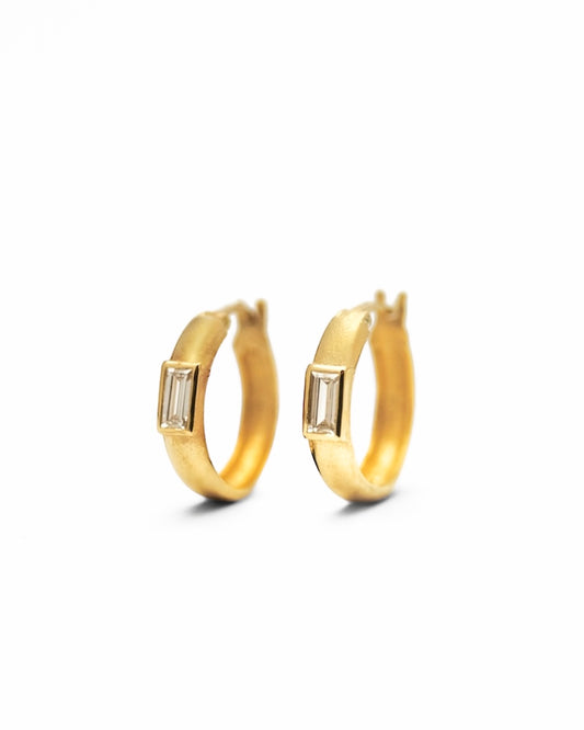 Baguette Diamonds hoops