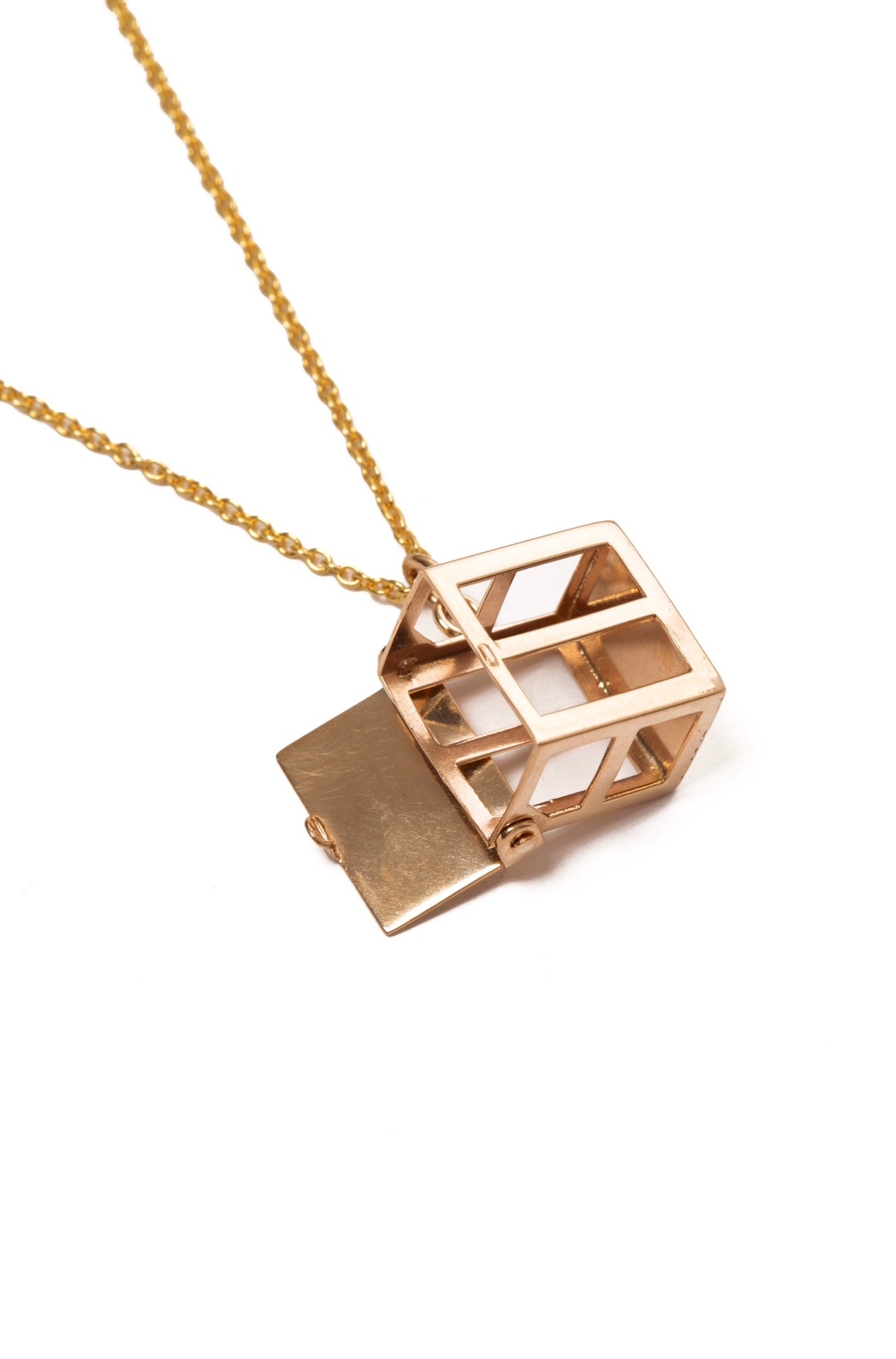 Golden box pendant