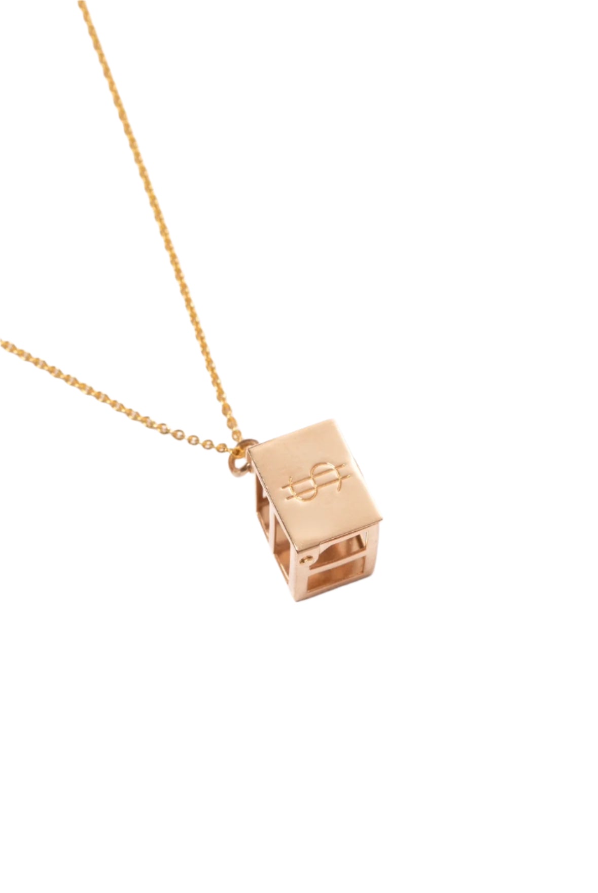 Golden box pendant