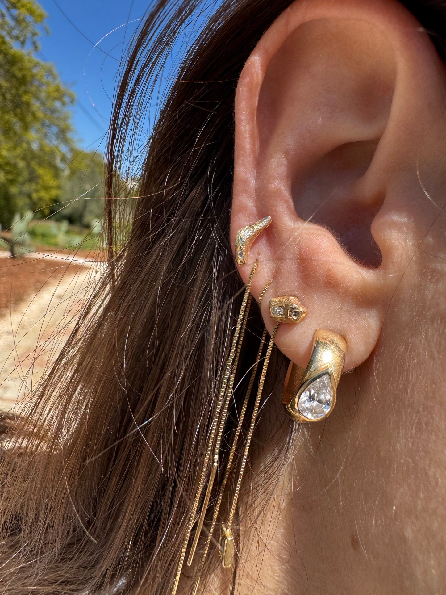 Tear Drop Diamonds hoops