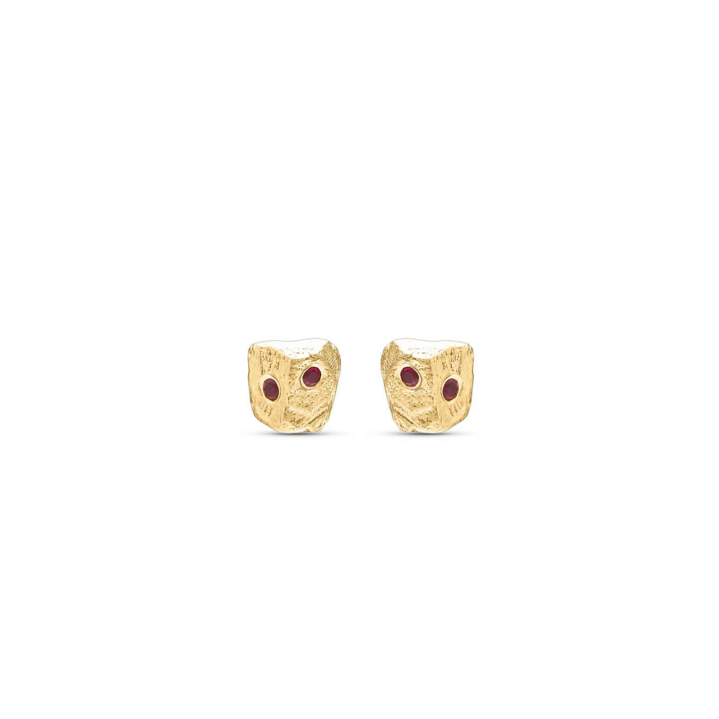 Moon rock stud no.5 with rubies