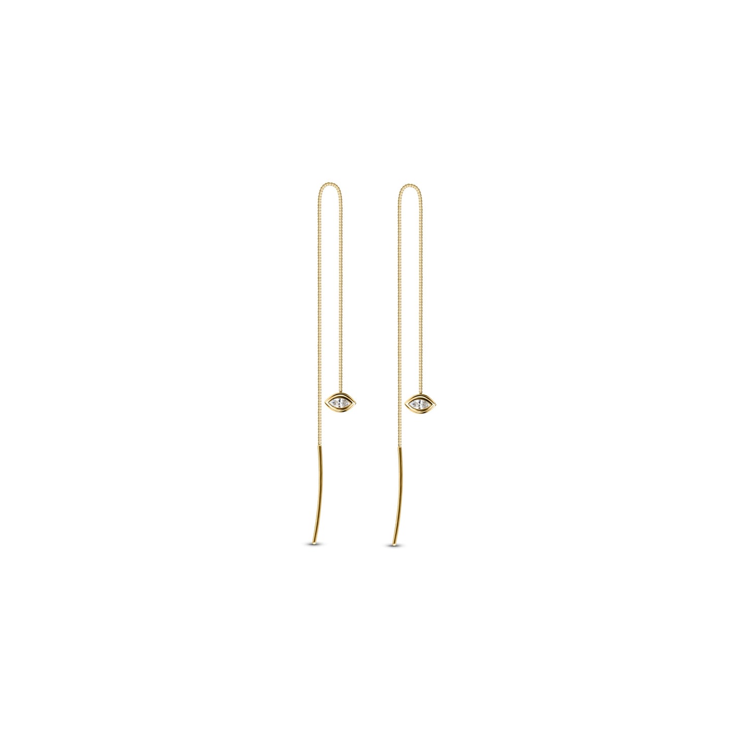 Horizontal Marquise Diamond golden thread