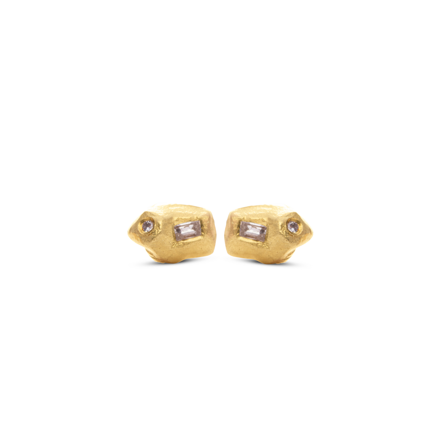 Moon rock stud no. 2 with daimonds