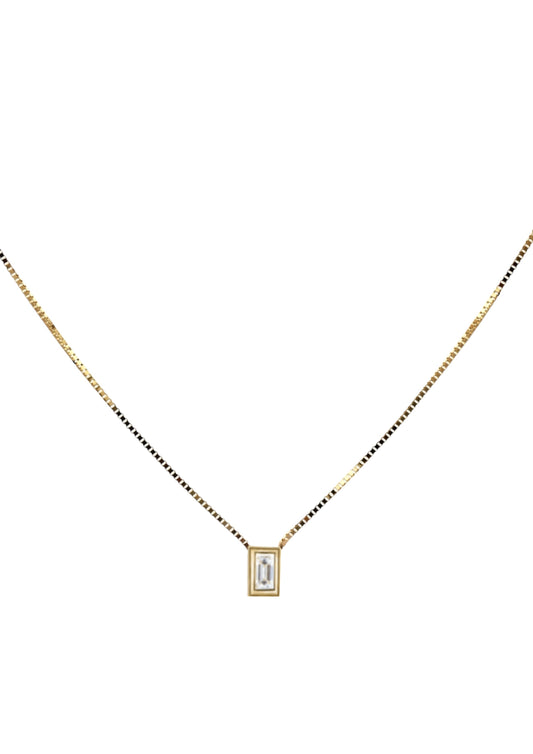 Vertical Baguette diamond necklace