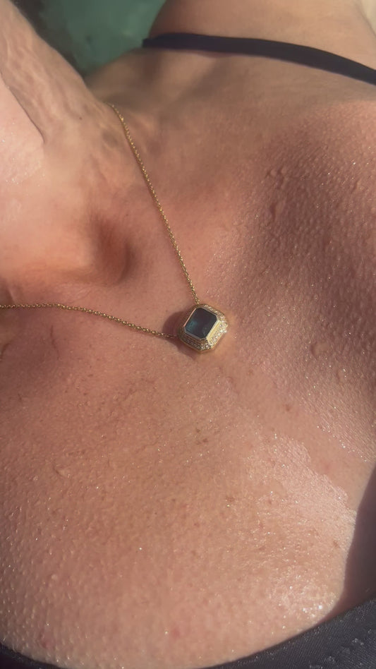 Emerald cut necklace